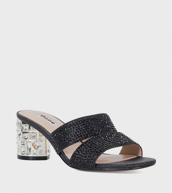 MIRRORS Embellished Block Heel Sandals