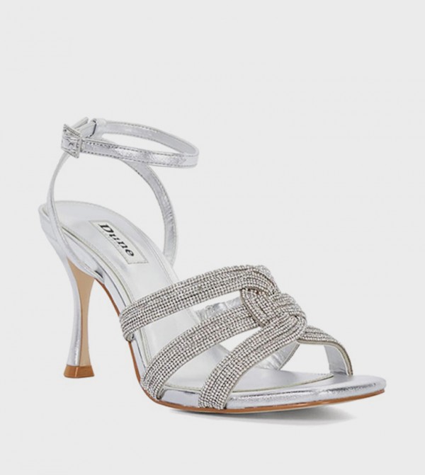 MONROWE Embellished Ankle Strap Heel Sandals