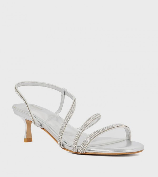 MOTIVATIONAL Embellished Kitten Heel Sandals