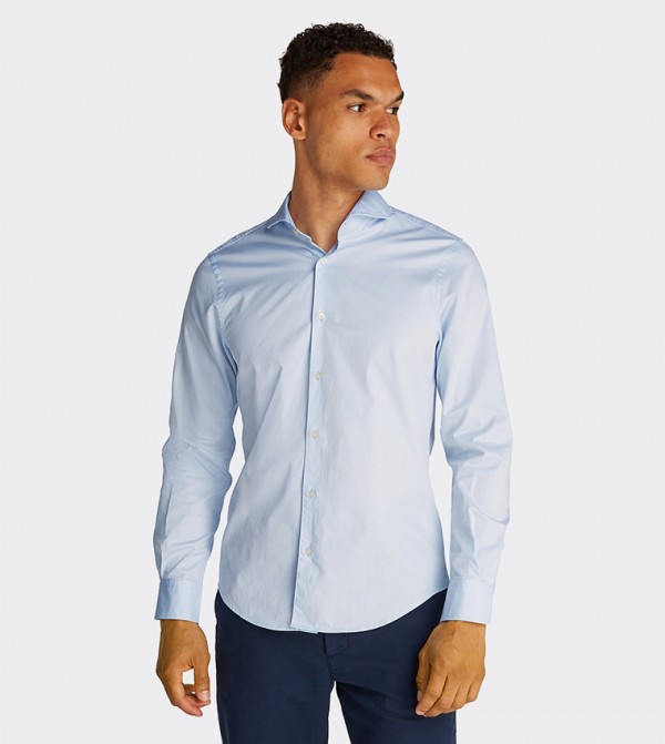 Solid Long Sleeves Twill Shirt