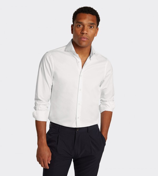 Solid Long Sleeves Twill Shirt