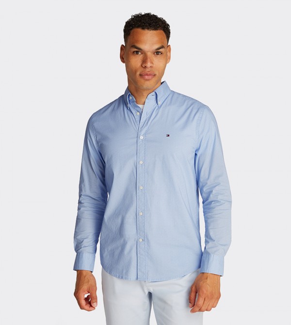 Flag Detail Poplin Long Sleeves Shirt