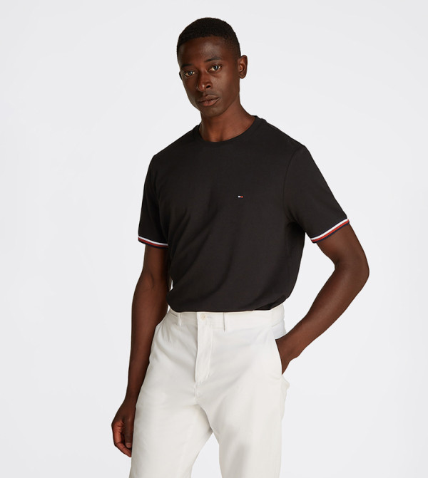 Stripe Detail Crew Neck T-Shirt