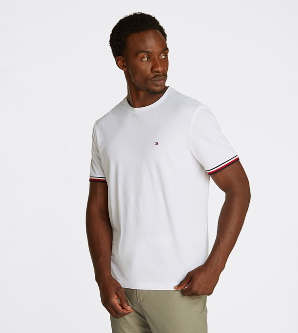 Stripe Detail Crew Neck T-Shirt