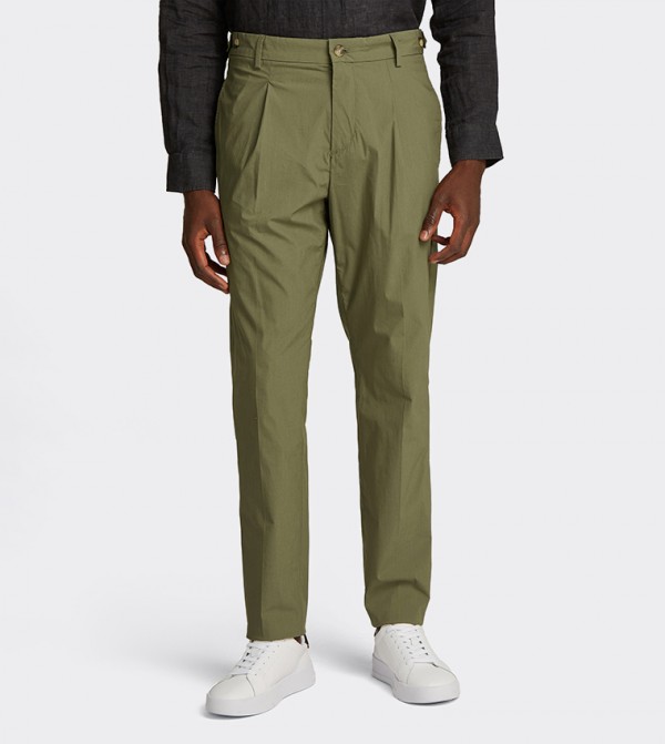 HARLEM Pleat Detail Slim Fit Pants