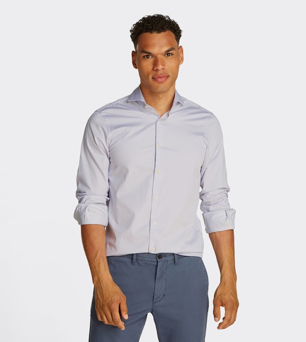 Striped Long Sleeves Twill Shirt