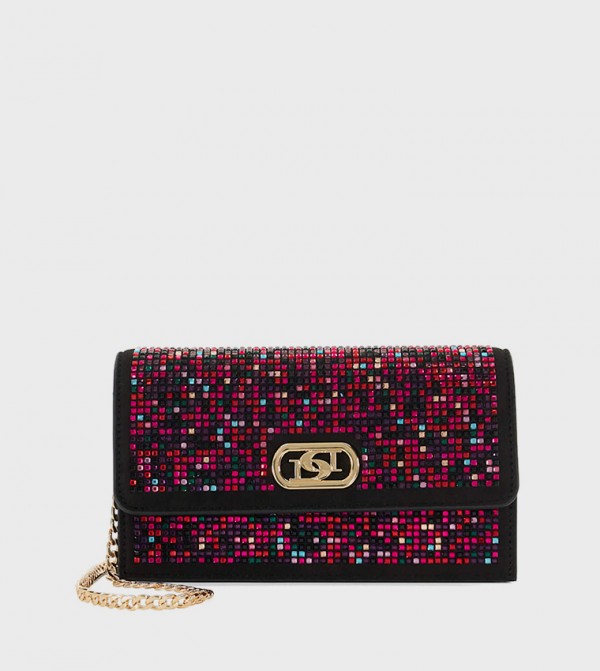 SAPPHIRE Embellished Flap Clutch Bag
