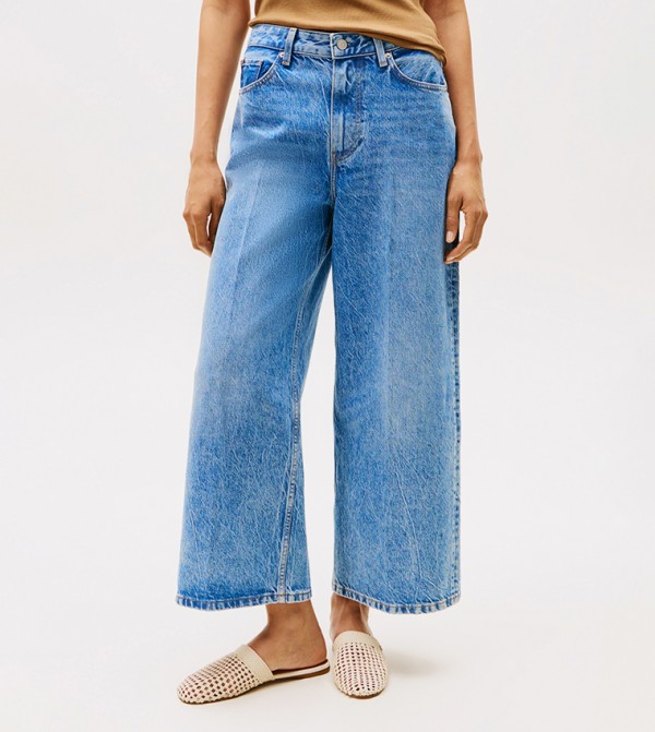 Faded Wide Leg Jeans