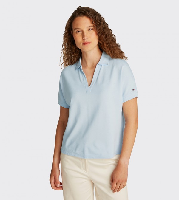 Flag Detail Short Sleeves Polo T-Shirt