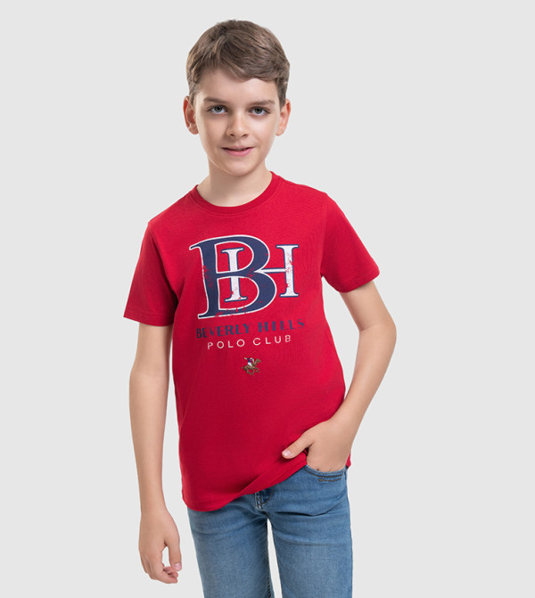 Logo Embroidered Crew Neck T-Shirt