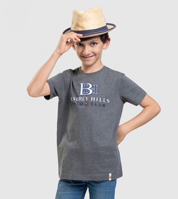Logo Embroidered Crew Neck T-Shirt