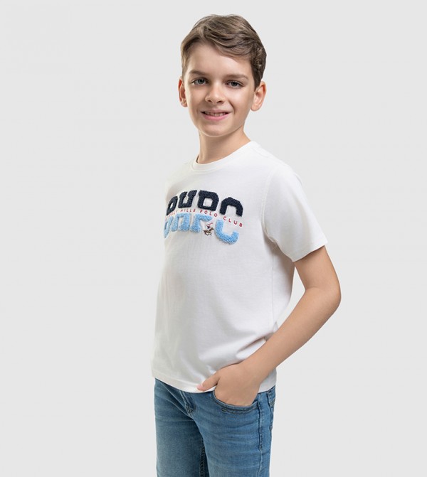 Monotype Appliqued Crew Neck T-Shirt