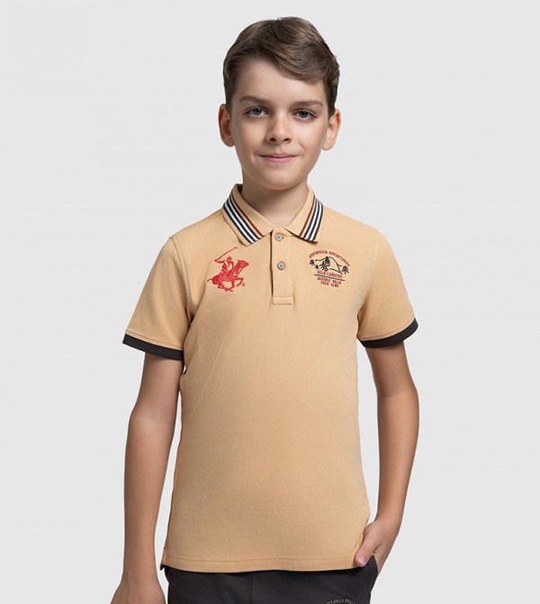 Logo Embroidered Short Sleeves Polo T-Shirt