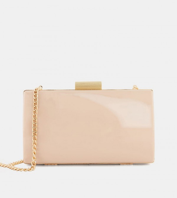 Nude clutch 2025 bag with chain