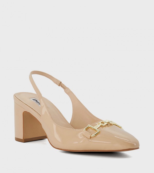 DETAILED Metal Accent Sling Back Pumps