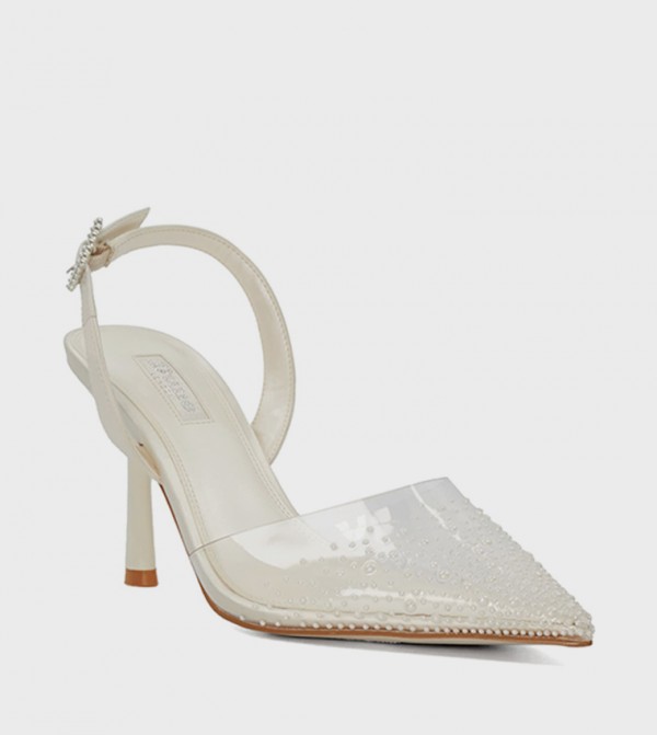 DIVINELY Embellished Pointed Toe Pumps
