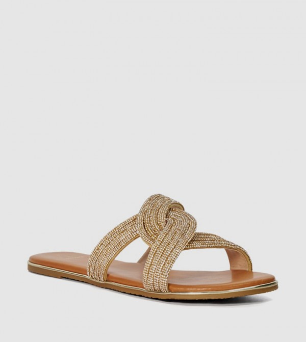LOVEY Embellished Open Toe Sandals