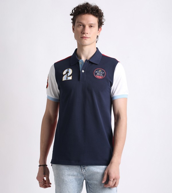 Color Block Short Sleeves Polo T-Shirt
