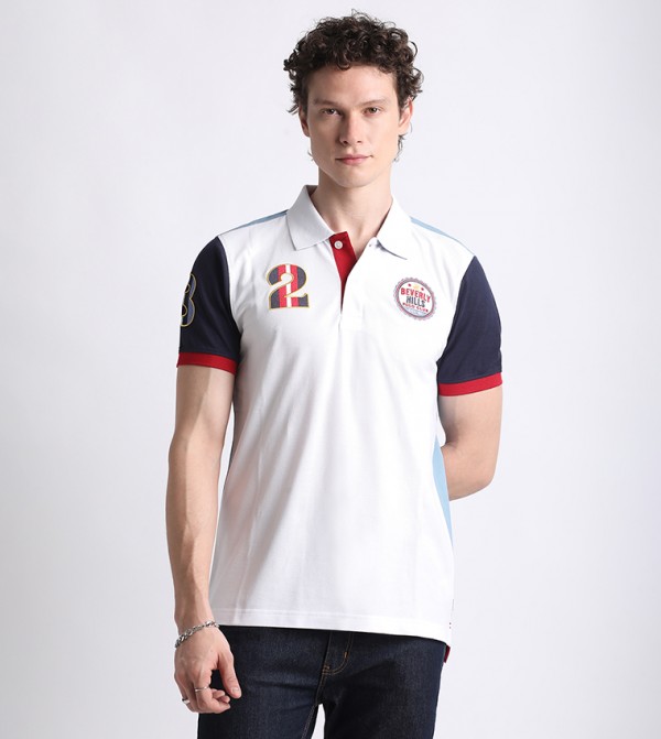 Color Block Short Sleeves Polo T-Shirt