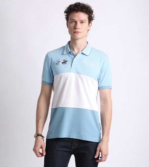 Color Block Short Sleeves Polo T-Shirt