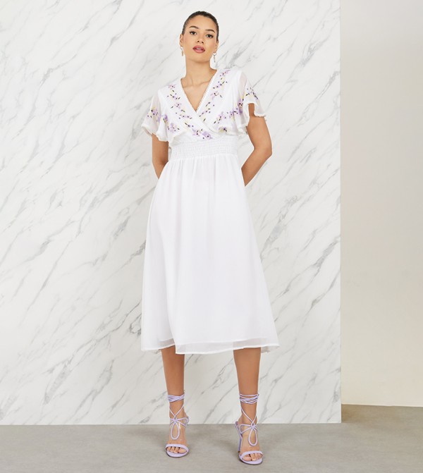 KAREN MILLEN■ビスコース シアー ミダクシドレス Leather Quilted And Stud Detail A Line Mini Dress | Karen Millen
