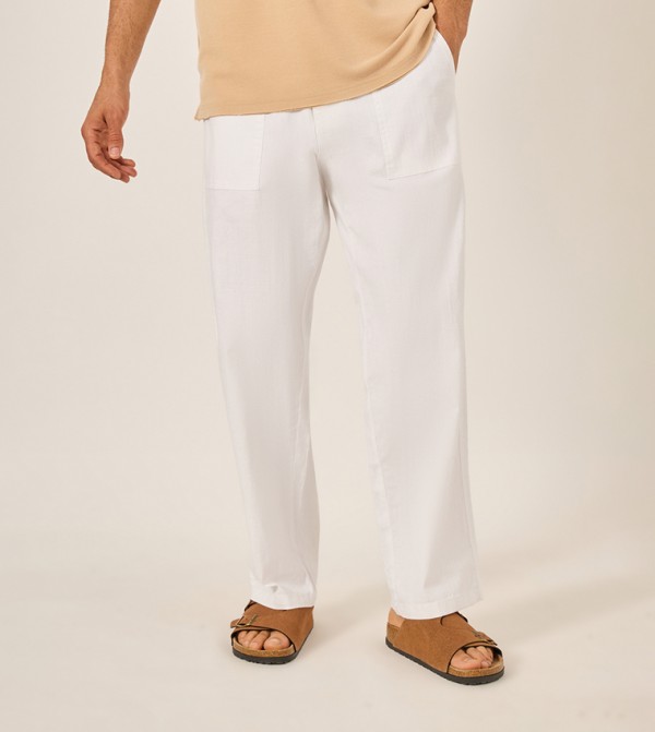 Mid Rise Slub Twill Relaxed Fit Pants