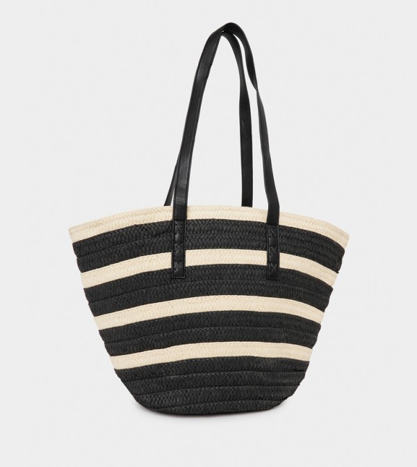 Striped Raffia Bag
