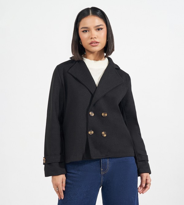Long Sleeves Wool Look Blazer