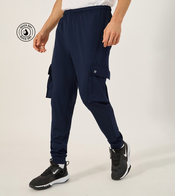 Zip Pocket Detail Slim Fit Cargo Track Pants