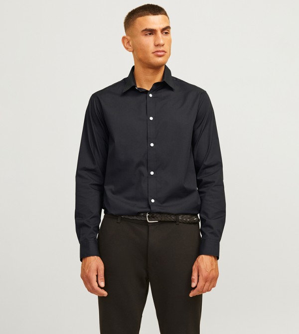 Solid Long Sleeves Shirt with Buttons