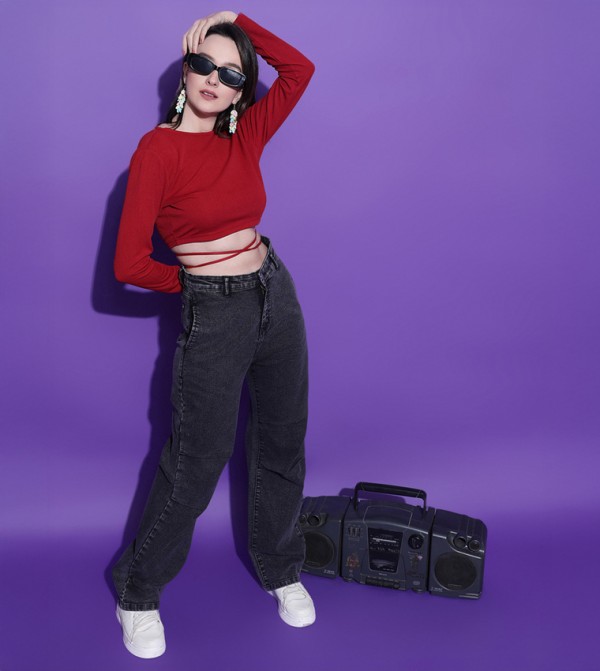 High-Rise Straight Fit Jeans