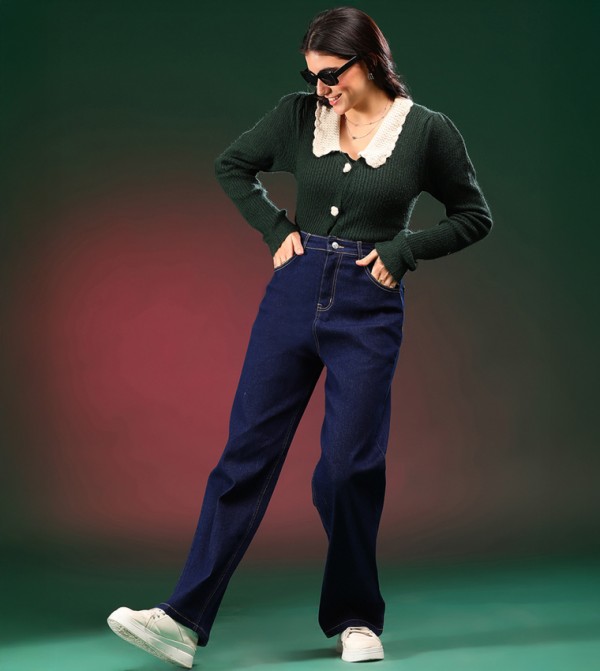 High-Rise Straight Fit Jeans