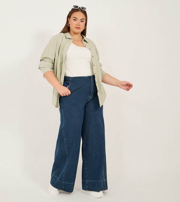 Curve Mid Rise Wide Leg Pants