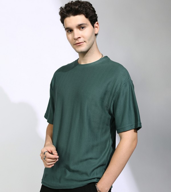 Solid Drop Shoulder Oversized T-Shirt