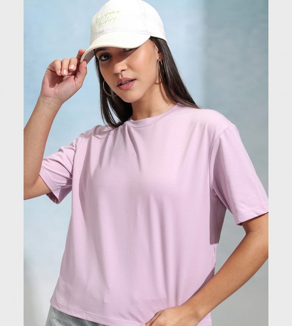 Solid Round Neck Regular Fit T-Shirt
