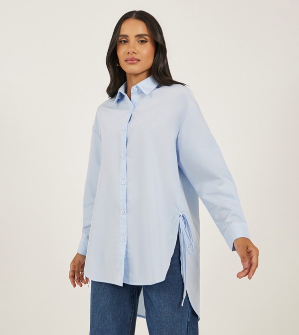 Oversized Longline Side Split Shirt