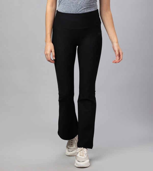 Solid High Rise Flared Treggings