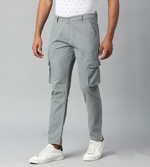 Tapered Fit Cotton Cargo Trousers