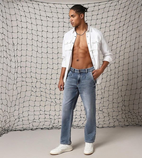 Mid Rise Regular Fit Faded Jeans
