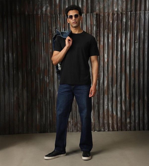 High Rise Regular Fit Faded Jeans