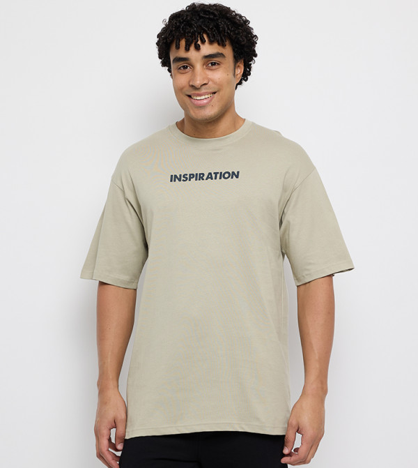 Back Printed Crew Neck Oversized T-Shirt