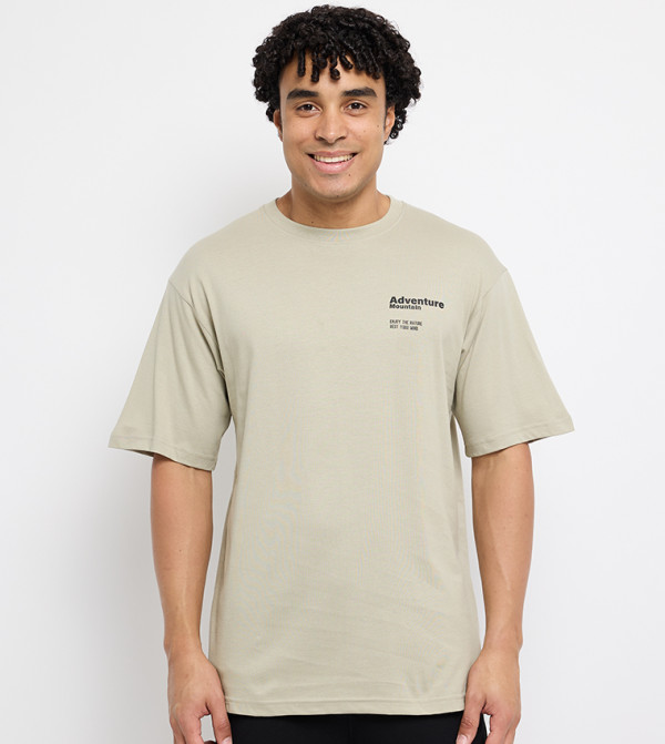 Back Printed Crew Neck Oversized T-Shirt