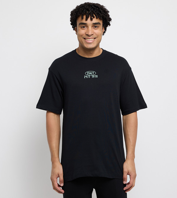Back Printed Crew Neck Oversized T-Shirt
