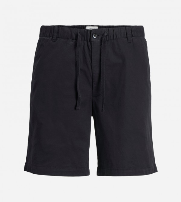 Solid Regular Fit Shorts with Drawstring