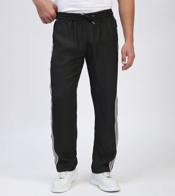 Drawstring Waist Mid Rise Track Pant