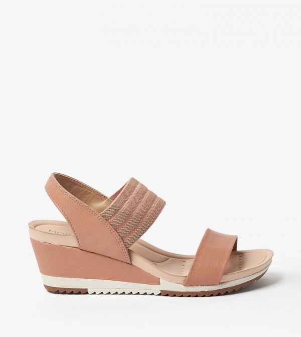 Textured Slingback Wedge Sandals