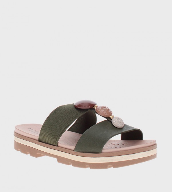 Embellished Open Toe Comfort Sandals