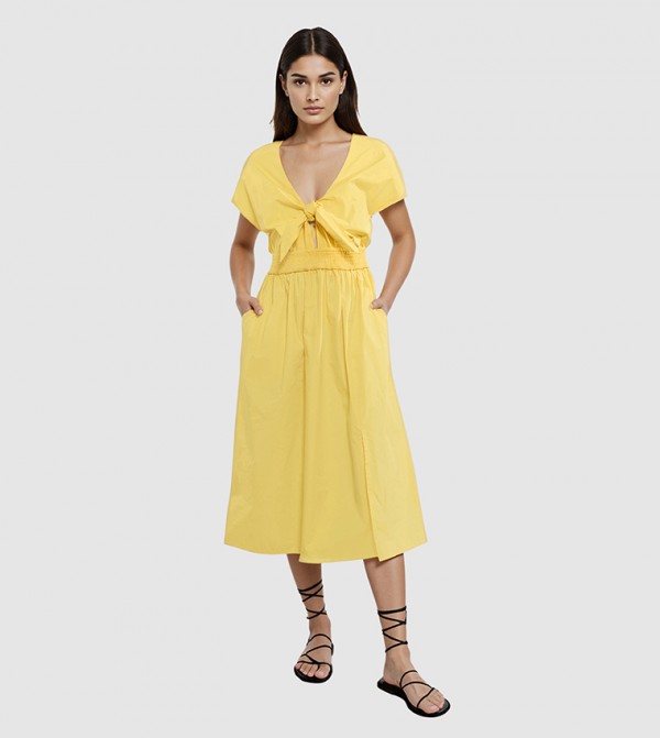 BARLETTA Tie Detail Midi Dress