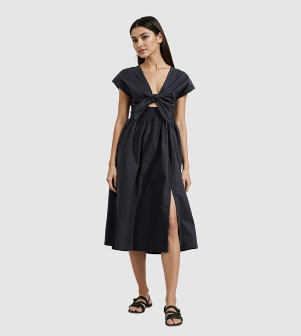 BARLETTA Tie Detail Midi Dress