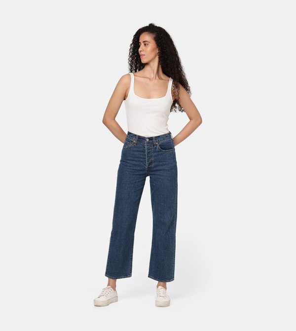 RIBCAGE Ankle Flared Jeans